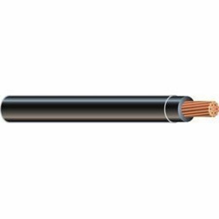UNIFIED WIRE & CABLE 8 AWG UL THHN Building Wire, Bare copper, 19 Strand, PVC, 600V, Black, Sold by the FT 000000000020488305